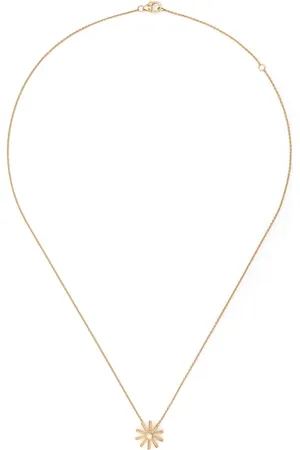 HARWELL GODFREY Collar Tiny Sunflower en oro amarillo de 18 ct con diamantes y colgante