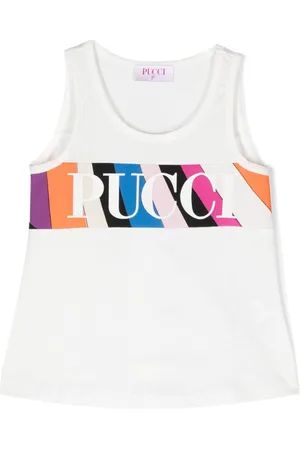 PUCCI Junior Top sin mangas con logo estampado