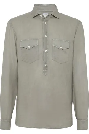 Brunello Cucinelli Camisa con cuello italiano