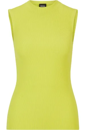 HUGO BOSS Top de canalé fino sin mangas