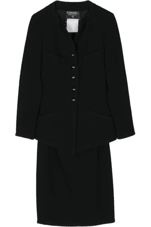 CHANEL Traje de falda de tweed 1990
