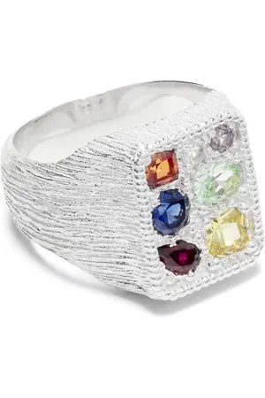 Bleue Burnham Anillo Cottage Garden con sello y zafiros