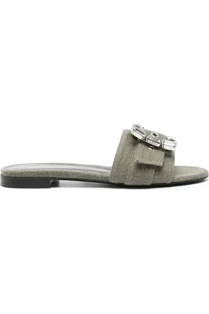 ROBERTO FESTA Slippers vaqueros con hebilla de cristal