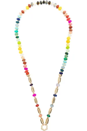 HARWELL GODFREY Collar Baht and Bead Foundation en oro amarillo de 18kt con múltiples piedras