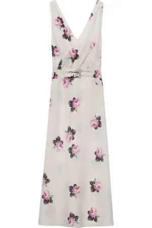 Prada Vestido midi con estampado floral
