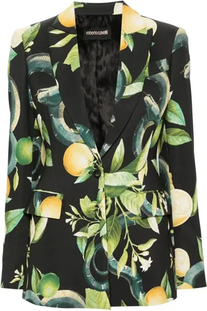 Roberto Cavalli Blazer con botones y estampado Lemon