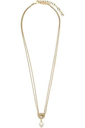 Salvatore Ferragamo Collar con colgante Gancini y perla