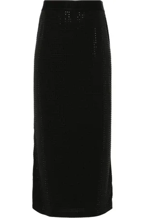 VERSACE Falda midi con detalles de cristal