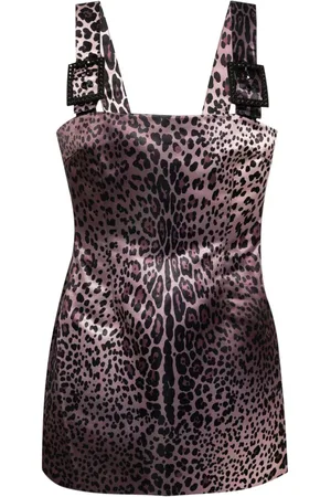 Cynthia Rowley Vestido Corto Con Estampado De Leopardo