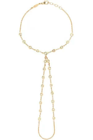 JACQUIE AICHE Pulsera 25 Double Stem en oro amarillo de 14 ct con diamantes
