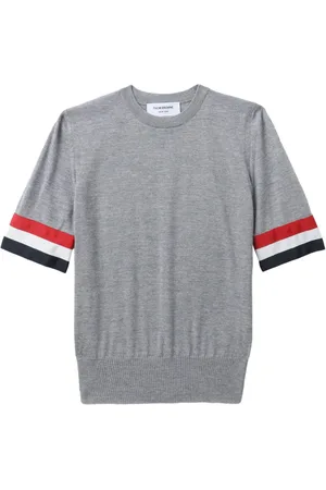 Thom Browne Camiseta Rwb de lana merina con puños ribeteados