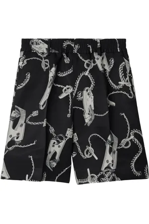 Burberry Pantalones cortos rectos con cadena estampada
