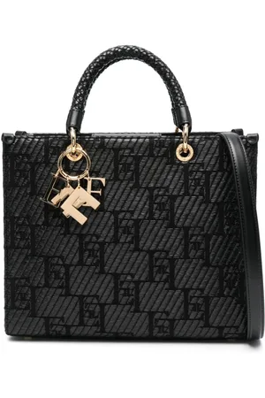 Elisabetta Franchi Bolso shopper con monograma en jacquard