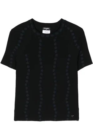 CHANEL Camiseta con lunares bordados 2000