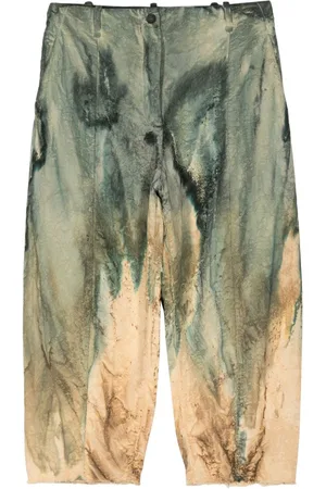 MASNADA Pantalones capri con motivo tie-dye