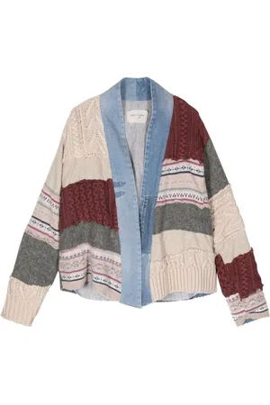 GREG LAUREN Cárdigan con ribete vaquero