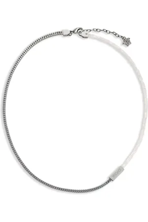VERSACE Collar de cadena con logo grabado