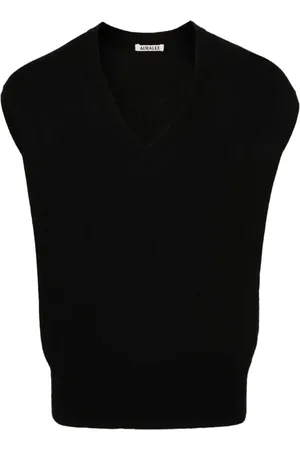 Auralee Top sin mangas con dobladillo recto