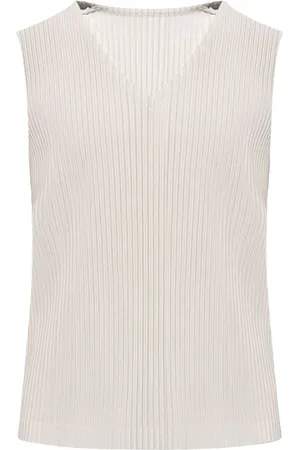 Issey Miyake Top sin mangas plisado