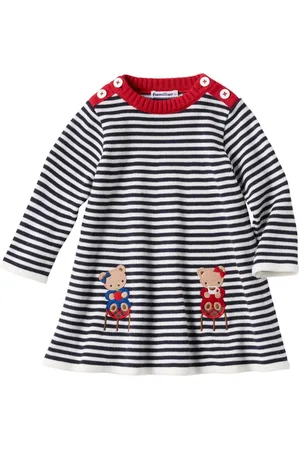 Familiar Vestido de punto con aplique de oso