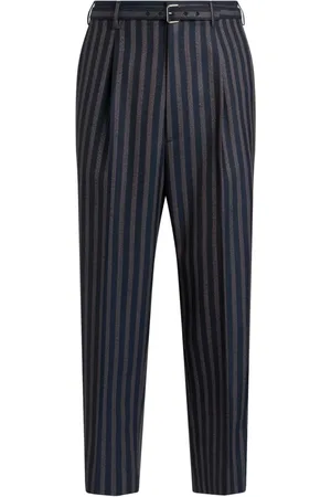 Etro Pantalones a rayas con cinturón
