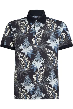 Etro Polo con motivo de hojas