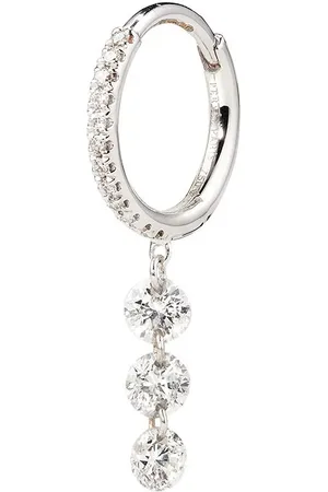 PERSÉE Pendiente de aro en oro blanco de 18kt con diamantes