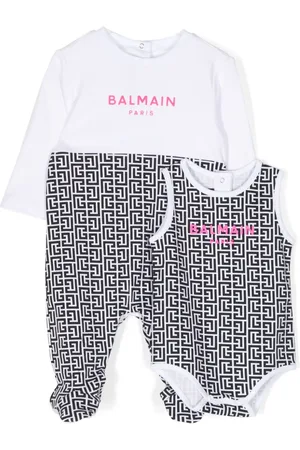 Balmain Set con body y pijama con monograma estampado