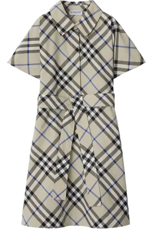 Burberry Vestido camisero a cuadros