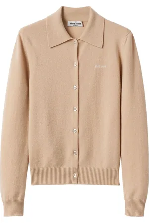 Miu Miu Cárdigan con logo en intarsia