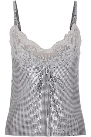 Paco rabanne Top sin mangas Haut con acabado brillante