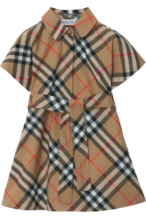 Burberry Vestido camisero a cuadros