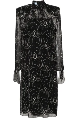 Prada Vestido midi con estampado gráfico