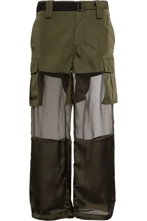 SACAI Pantalones cargo con panel translúcido