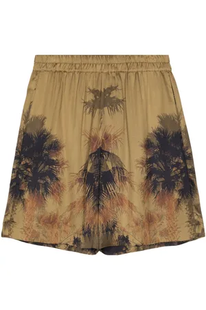 LANEUS Bermudas con estampado de palmeras