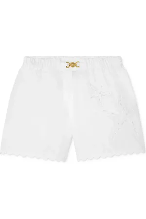 VERSACE Pantalones cortos con bordado Sangallo