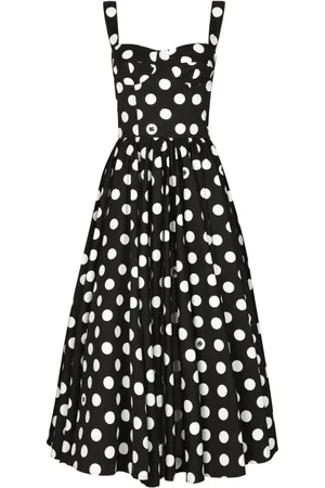 Dolce & Gabbana Vestido midi estilo corsé con lunares