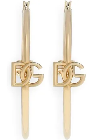 Dolce & Gabbana Pendientes de aro con logo DG