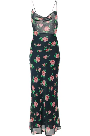 ROTATE Vestido largo con con estampado de rosas