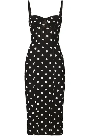 Dolce & Gabbana Vestido midi estilo corsé con lunares