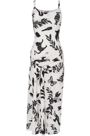 Moschino Vestido midi con estampado gráfico