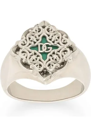 Dolce & Gabbana Anillo esmaltado con estampado mayólica