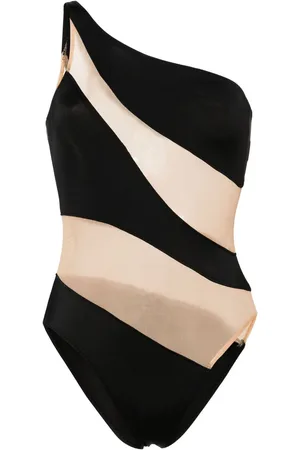Norma Kamali Bañador Snake Mesh Mio con hombro descubierto