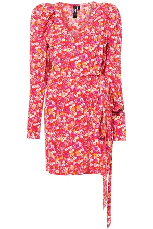 ROTATE Vestido cruzado con motivo floral en jacquard de x Reina Olga