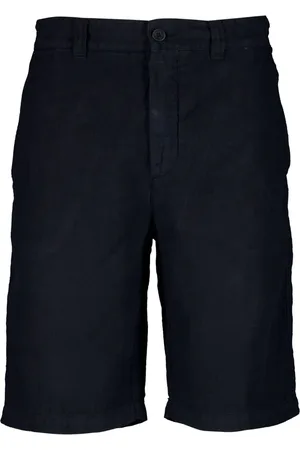 120% Lino Bermudas de talle medio