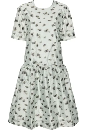 Ganni Vestido midi con motivo floral