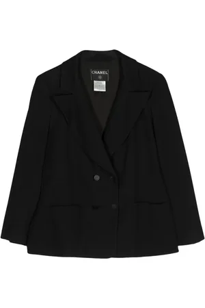 CHANEL Blazer con doble botonadura y logo 2003