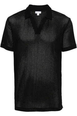 Sunspel Polo Linear con diseño de malla