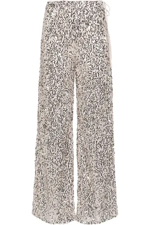 ROTATE Pantalones rectos Net con lentejuelas