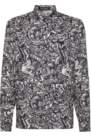 Philipp Plein Camisa con tatuaje estampado